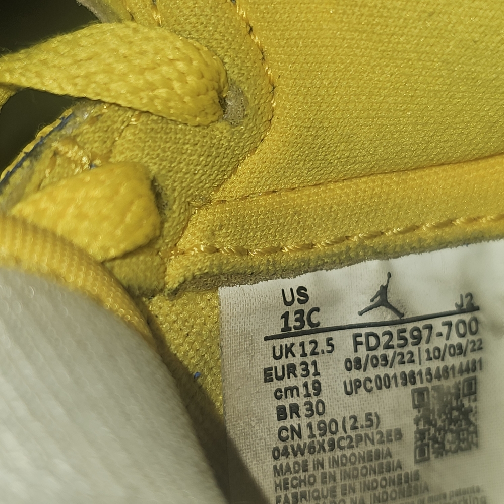 Jordan Kids Sneakers in Blue and Yellow - Picture 11 of 13